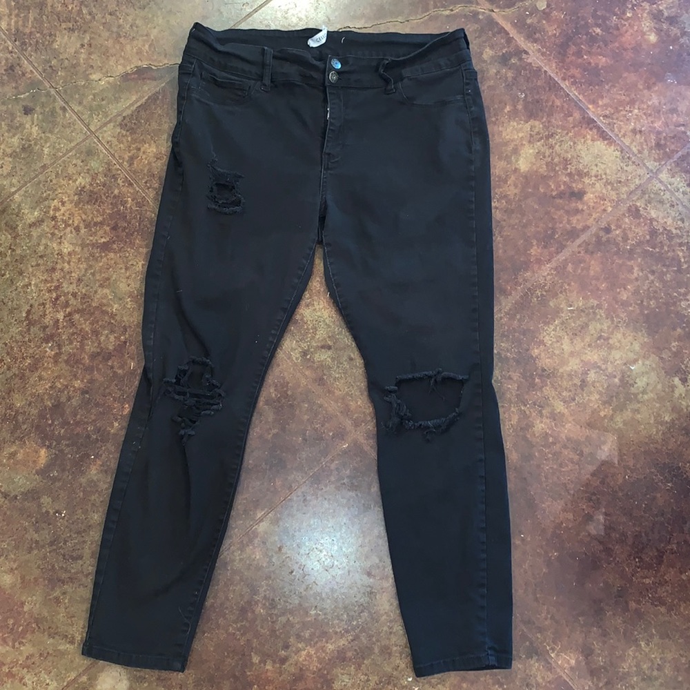 Cello distressed black skinny jeans